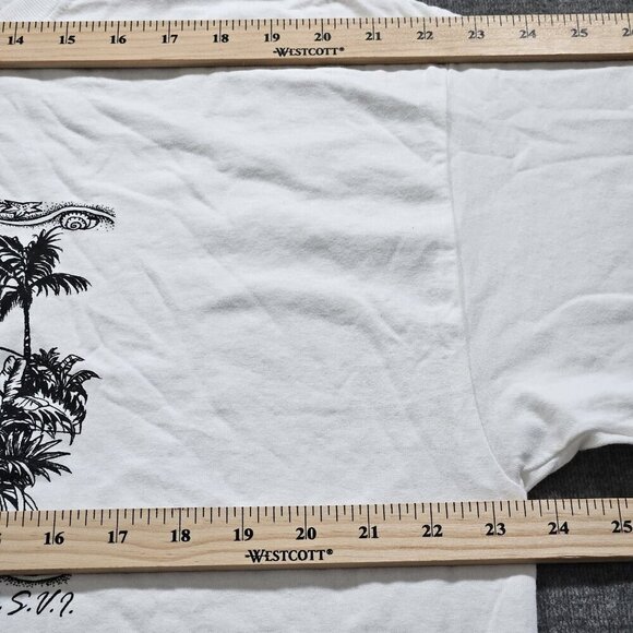 Hanes T Shirt Men XL White Cotton Crewneck SS Graphic Front Print St Thomas USVI - Picture 5 of 12